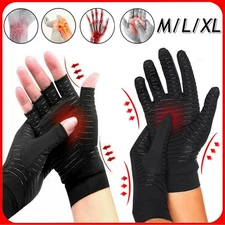 Copper Compression Arthritis Gloves Hand Wrist Support Brace Joint Pain Relief