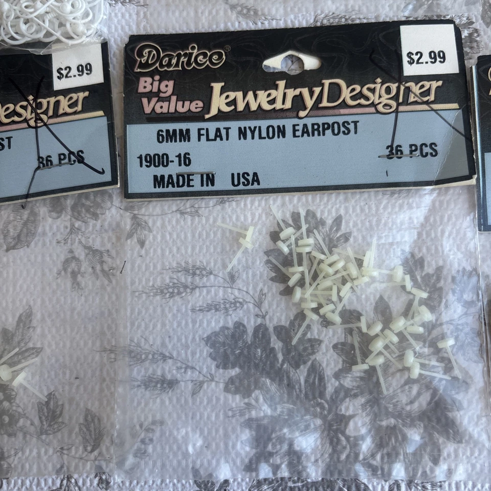 Lote de 12 pendientes sin asas planos Darice Jewelry Designer blanco negro francés  Foto 4 de 4