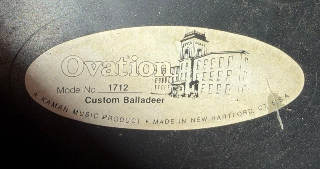 Acoustic Guitar Ovation 1712 Custom Balladeer Deep Bowl Made in 