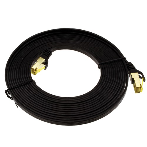 FLAT CAT7 FTP Shielded 600MHz 10Gbps Ethernet LAN High Speed Cable RJ45 Lot GOLD - Afbeelding 21 van 31