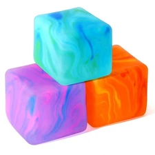 Swirl Stress Cube Squishy Toys, 3 Pack Super Solid Fidget Squeeze Square for ...