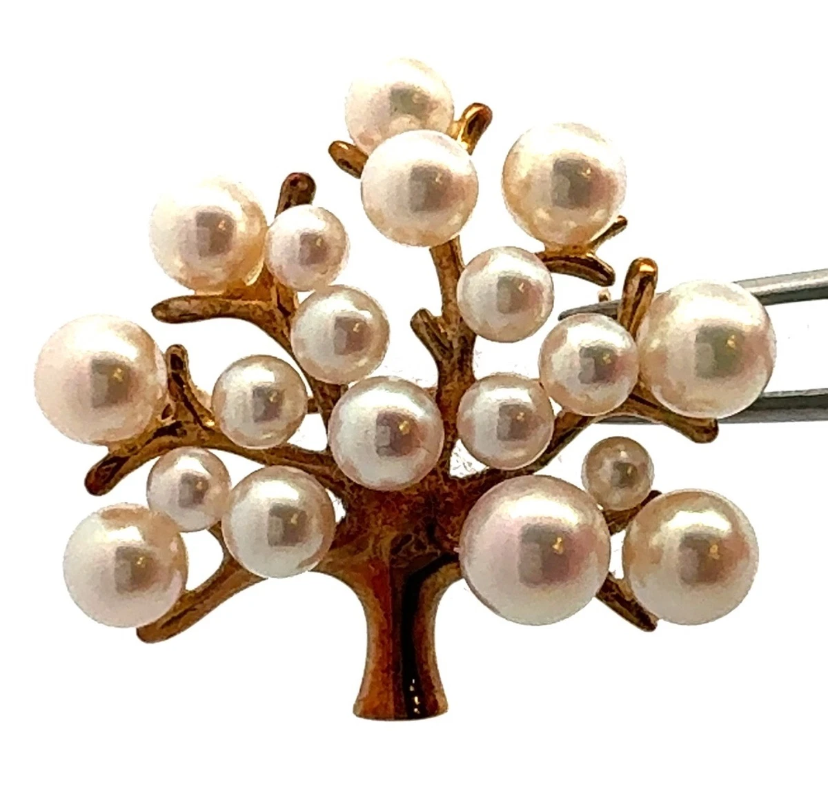 14K ブローチ Mikimoto Pearl 14k Yellow Gold Fine Brooches & Pins for sale | eBay