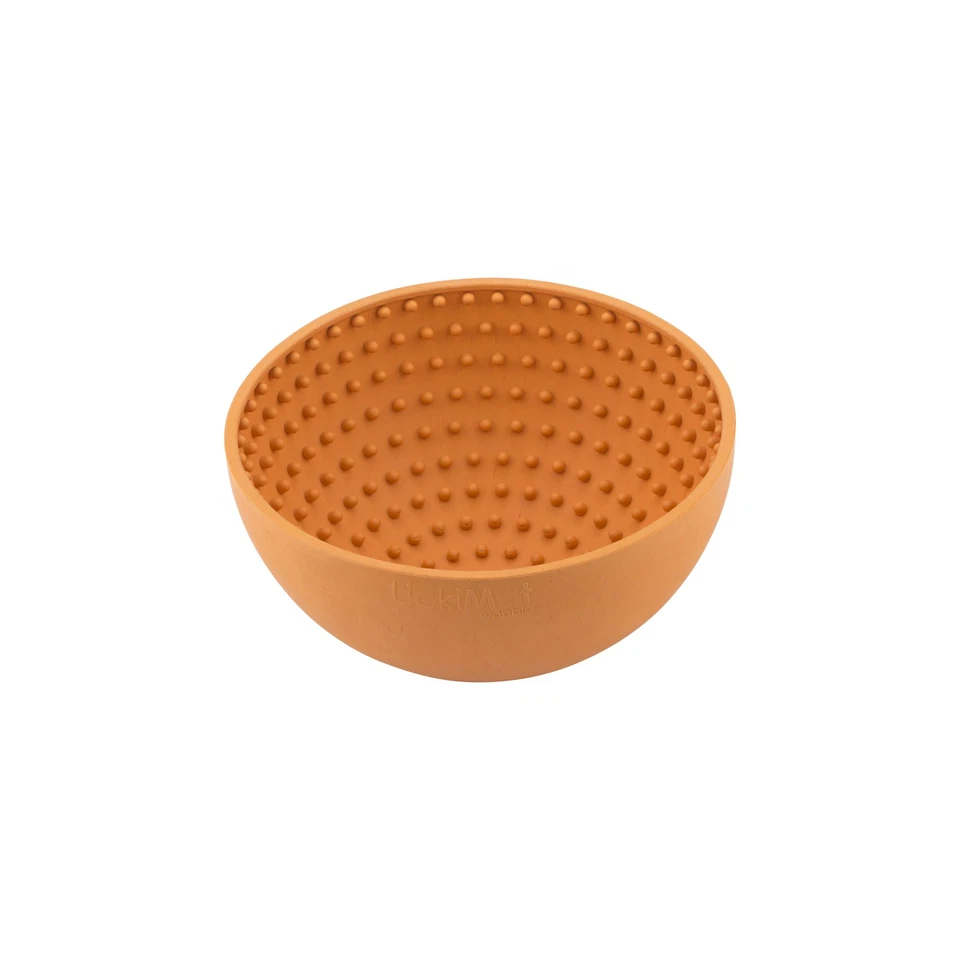 LickiMat Wobble Schleckschale aus Naturgummi Hunde orange 18 cm Schale Leckerli