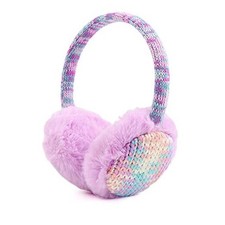 Winter EarMuffs for Kids Outdoor Boys Knitted Ear Cover Plush One Size Purple