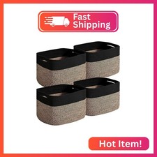 Dcerzxzci Storage Baskets Bins for Organizing 12.7 9.1 7.9 Black Jute