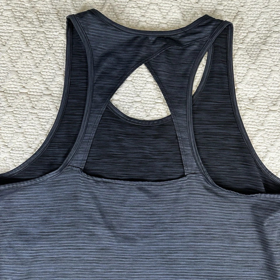 Camiseta sin mangas RB3 Performance XL Activewear negra gris a rayas espalda deportiva para mujer Foto 4 de 4