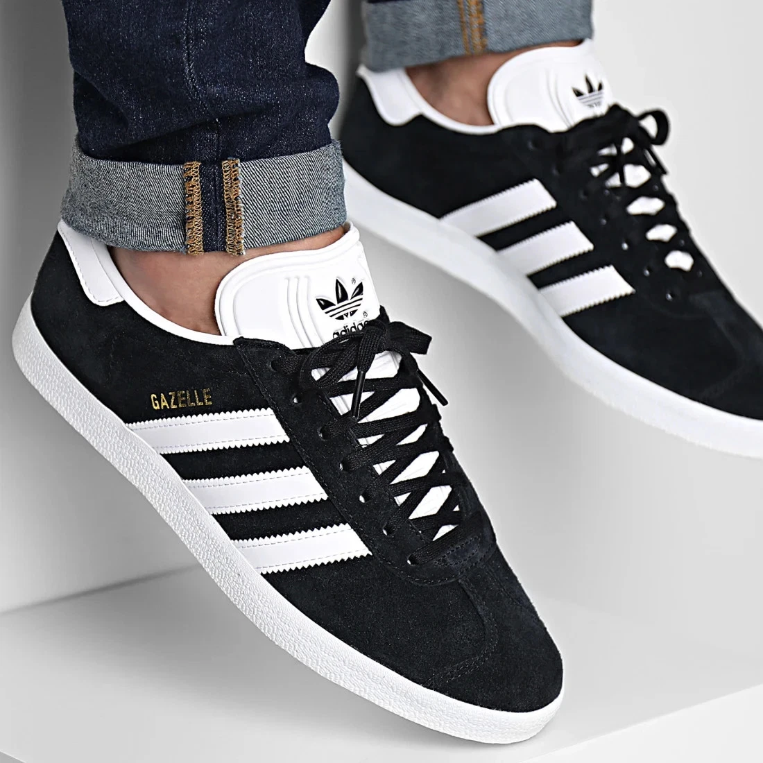 Adidas Gazelle Originals Mens Black Suede Shoes Trainers Uk Size 7 - 12 BB5476
