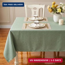 IVAPUPU Textured Linen Table Cloth for Rectangle Tables - Sage Green Tablecloths
