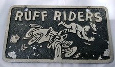 Vtg. Original Ruff Riders Hot Rod Car Club License Plate Bumper Dragger Plaque Vtg. Original Ruff Riders Hot Rod Car Club License Plate Bumper Dragger Plaque
