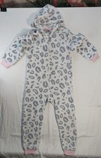 The Children's Place Cozy Fleece One Piece Leopard Print, Cinder, Size M 7/8