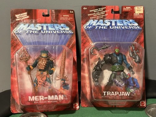 MOTU MASTERS OF THE UNIVERSE 200X Figure Lot MOC Trapjaw Mer-man He-man Vintage