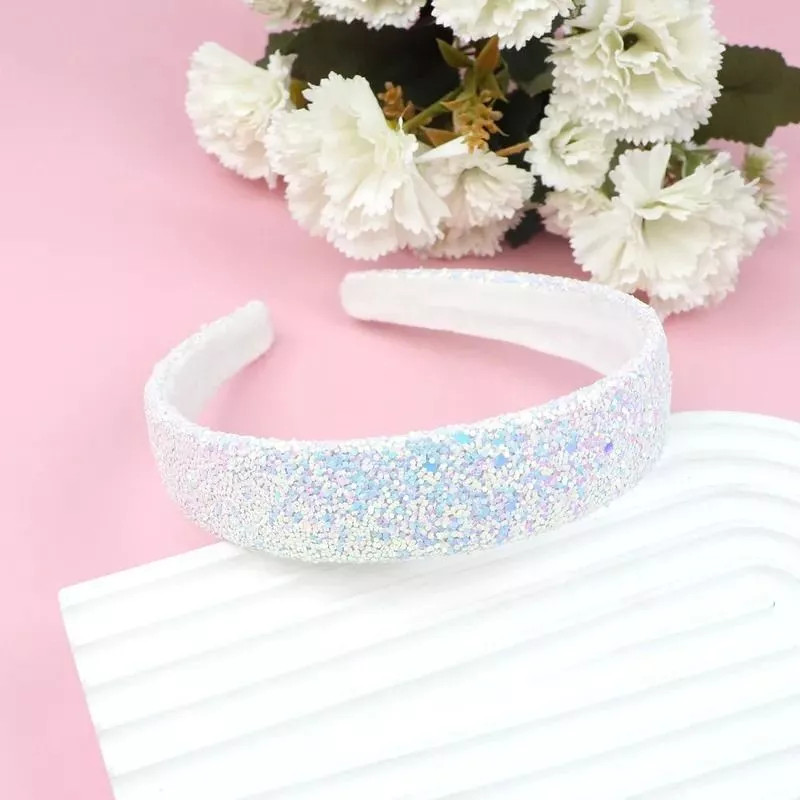 Diadema Con Brillos Blancos Efecto Iridiscente Luminoso Y Chic CF397