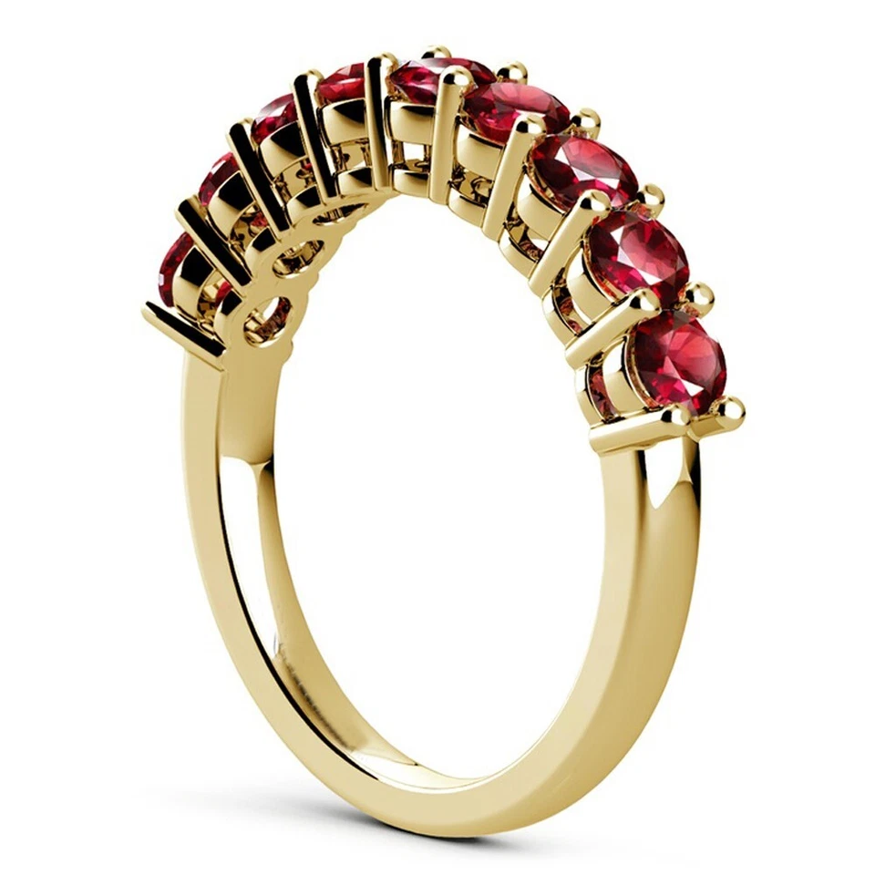 1.00 Ct Natural Ruby Engagement Wedding Beautiful Ring 14K Yellow Gold Size 4 - Image 4 of 4