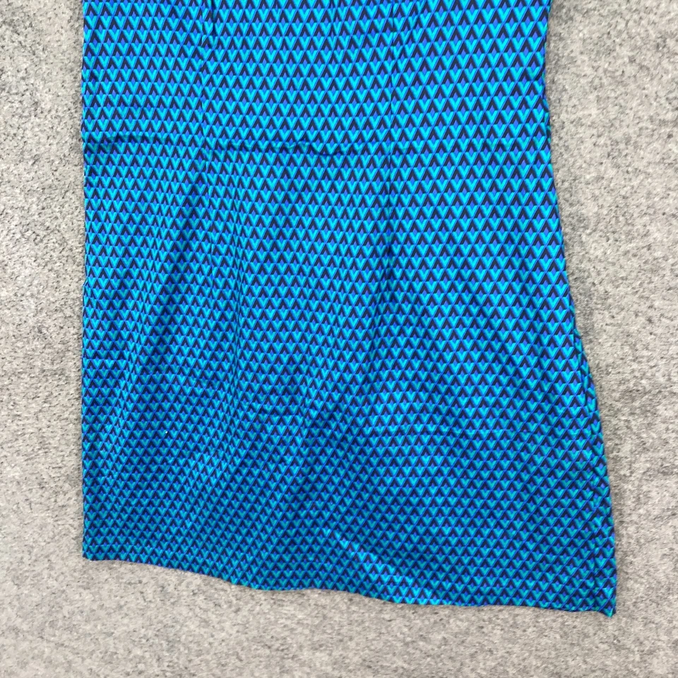 Louche London Womens Dress Size 12 Blue Geometric A-Line Short Sleeve 36621 - image 3 of 4