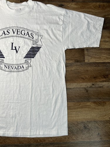 Vintage Las Vegas Nevada White T Shirt Single Stitch Tee Size XL Varieties - Picture 4 of 16