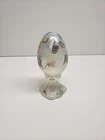 Fenton Handpainted Rose Pedestal Floral Iridized Wedding Egg