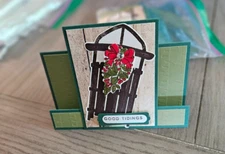 STAMPIN UP CARD KIT -SLED GOOD TIDINGS Makes 4- Set  #XS-3