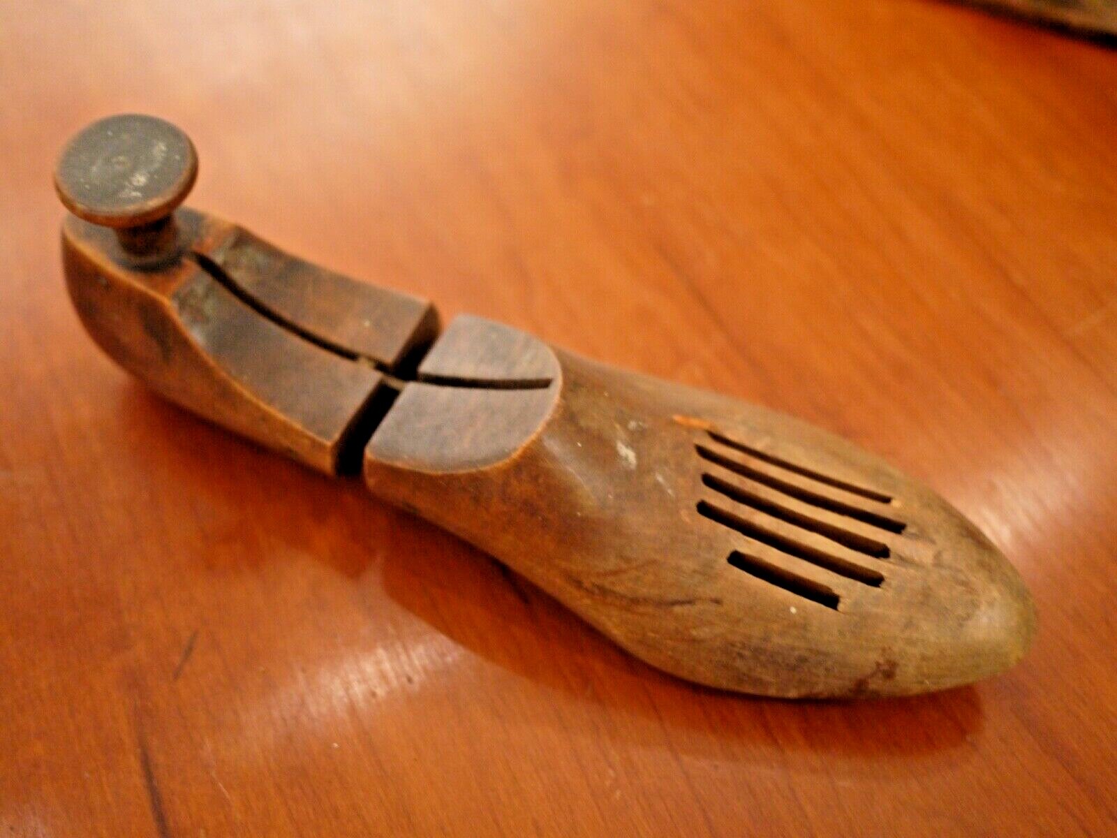 ANTIQUE Vintage FRENCH Wood Shoe Last Form / 10 1/4… Gem