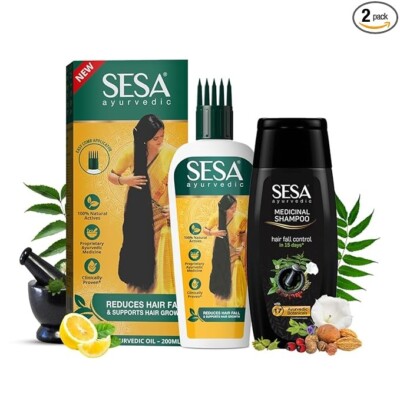 SESA Ayurvedic Hair Oil + Shampoo Combo Pack Control Hair Fall Hair Growth