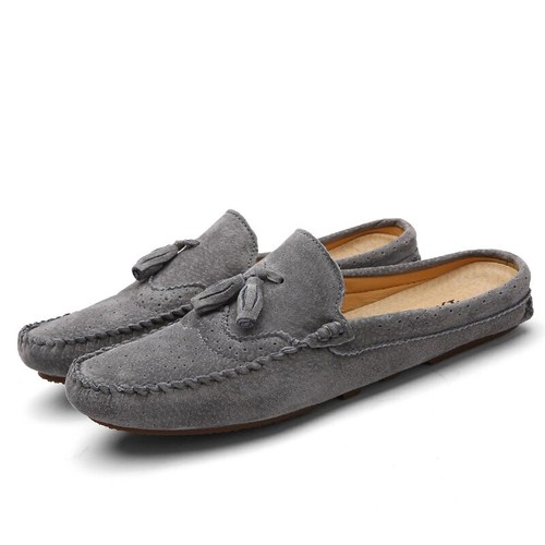 Nuevo Hombre Media Zapatilla Sin Cordones Mocasines Cómodos Planos Deslizables Informales Zapatos 44 - Imagen 8 de 15