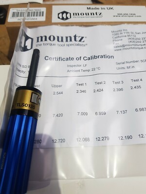 Mountz TLS0135 Internally Adjustable Minor Torque Screwdriver. P/N 020062