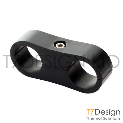 7/8'' (22,2 mm) Billet Doppelschlauch Trenner Klemme Fitting schwarz - T7Design