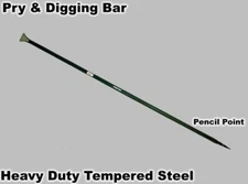  6ft Pry Digging Bar Heavy Duty Steel Pencil Point Plumber Spud Long Pinch Probe