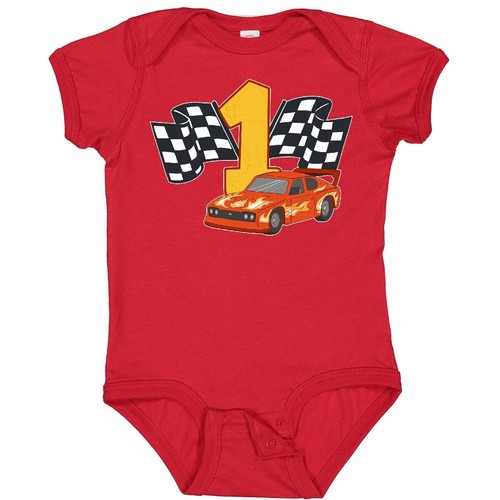 Inktastic Number One Race Car Baby Bodysuit 1st Year Old Racer Lover Day Toy Boy