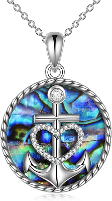 Moon Sun ​Star Necklace 925 Sterling Silver Abalone Shell