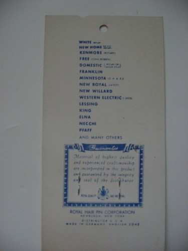 Vintage Nellie Martin machine needles Germany Sealed card #18 ENGLISH ZONE - Picture 2 of 11