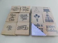 Hampton Art Stamps 12 pcs  Rubber Stamps Wedding Birthday