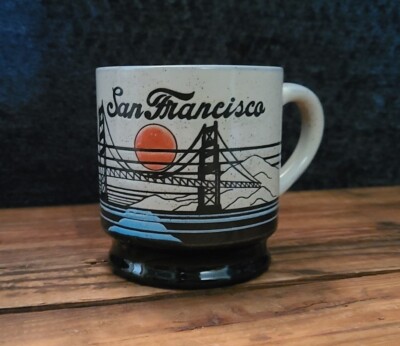 Vtg Golden Gate Bridge San Francisco Sunset Coffee Tea 10 Oz. Mug Cup Mico 1982