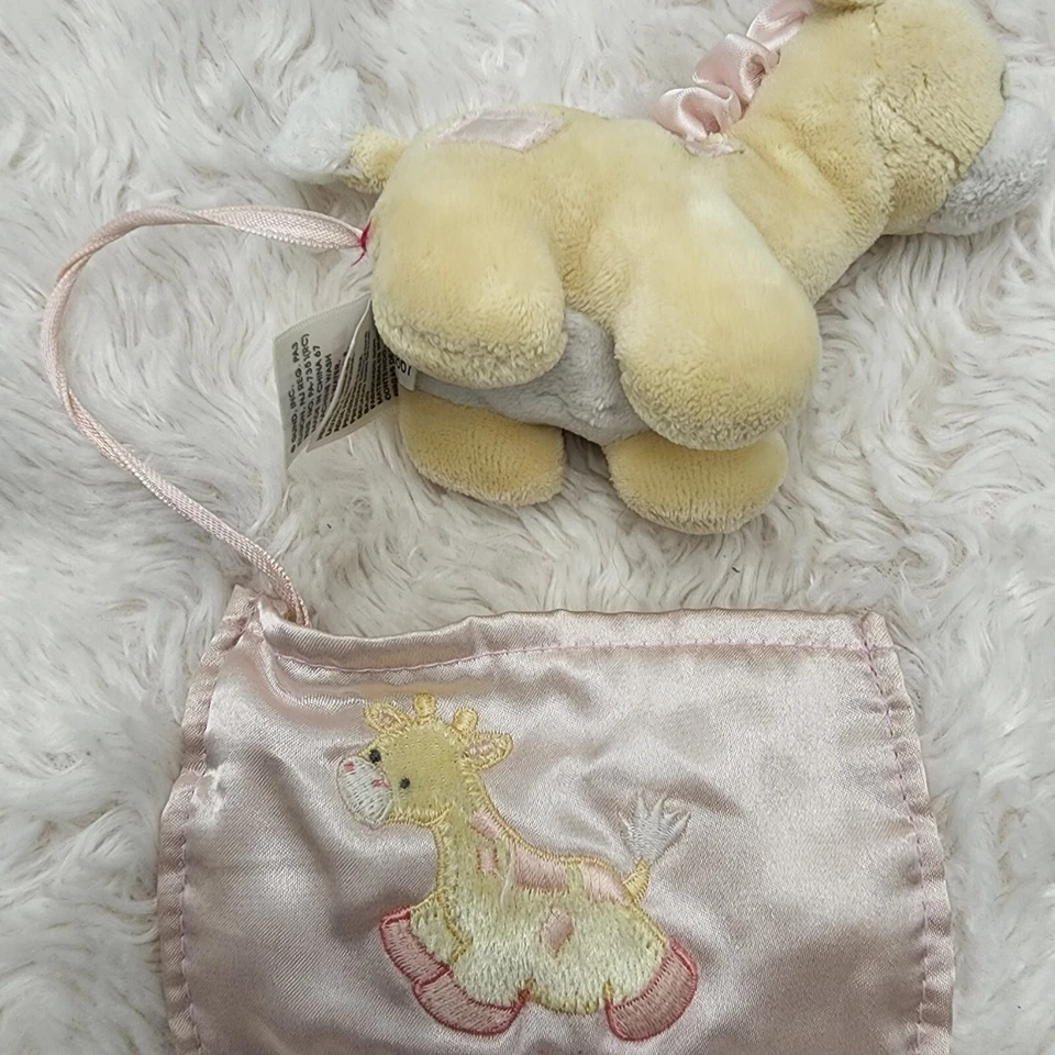 Manta Gund Tender Beginnings rosa jirafa sonajero manta de felpa juguete suave 59006 Foto 4 de 4