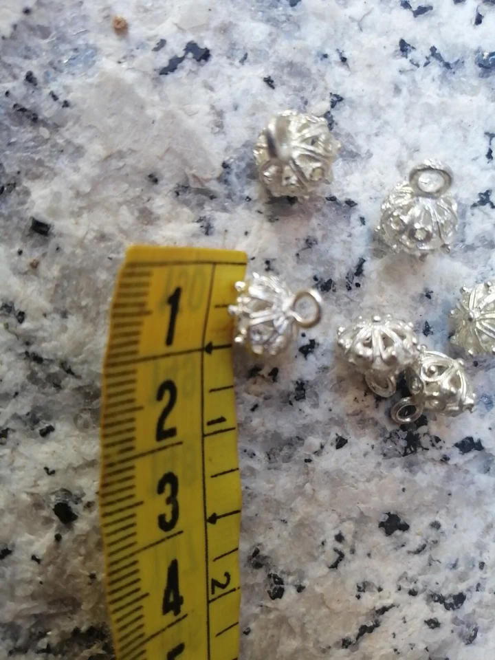 Bottoncini Sardi Piccoli  Ottone Color Argento 6pz - Immagine 3 di 3