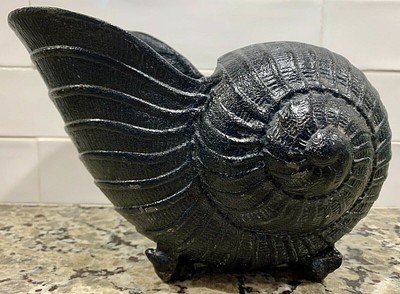 Vintage Heavy Cast Iron Nautilus Shell Dk Green Patina 4 Feet Labeled Ebay