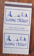 AMERICAN ACE MATCHBOX COVER: LAISE ADZER BEVERLY HILLS PALM DESERT LAS VEGAS LA