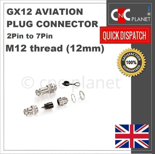 GX12 Aviation Plug 2 3 4 5 6 7 Pin 12mm Metal Male Female Panel Cable Connector - Picture 6 of 9