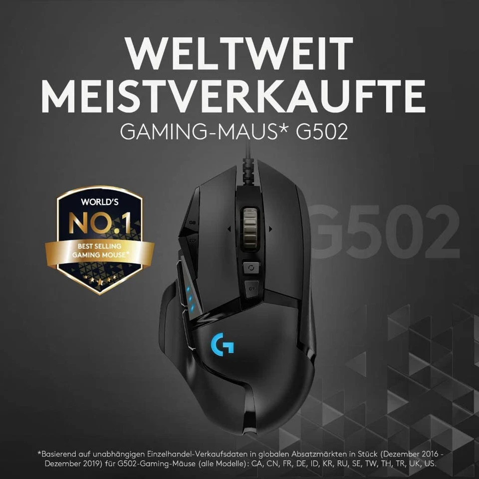 Logitech Gaming Maus G502 Hero Kabelgebunden mit 25K DPI optischem Sensor, RGB - Bild 3 von 4