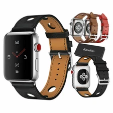 █ Bandkin Genuine Leather Single Tour Rallye Bracelet For Apple Watch Band Strap