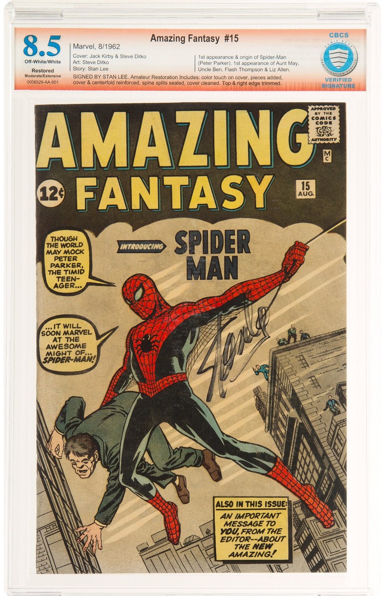 Amazing Fantasy #15 CBCS 8.5 R 1st Spider-man! Stan Lee