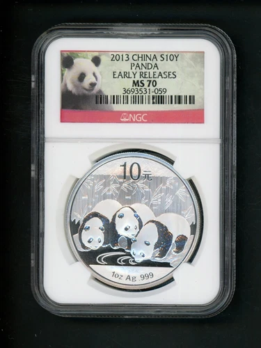 China PRC People's Republic 1 oz 2013 Silver 10Y Panda Early Releases NGC MS 70