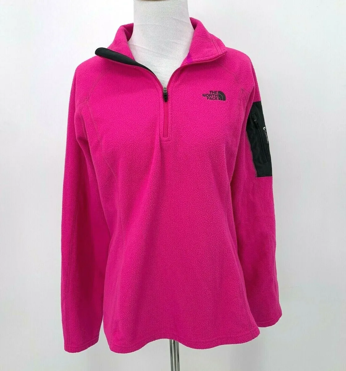 The North Face Fleece Women's Size M Hot Pink Flashdry Long Sleeve Pullover