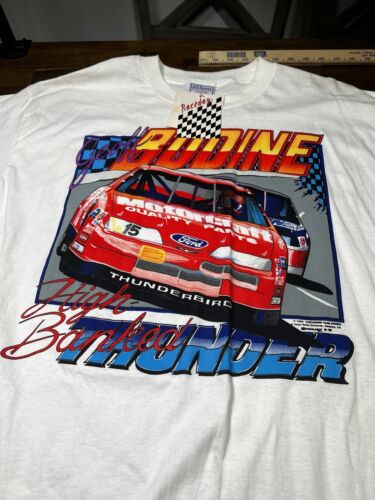 Vintage All Sport Geoff Bodine High Banked Thunder XL T Shirt Single Stitch Read