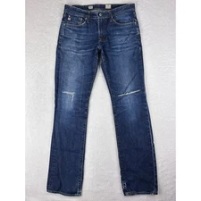 AG Adriano Goldschmied Protégé Straight Leg Distressed Jeans Size 32