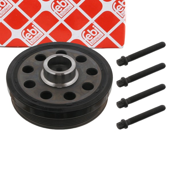 febi Riemenscheibe Kurbelwelle + Schrauben FüR BMW E81-88 E90-93 E60/61 X3 N47-image
