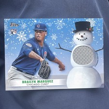 2021 topps holiday brailyn marquez rookie relic card  PLAYER WORN MATERIAL. rookie card picture