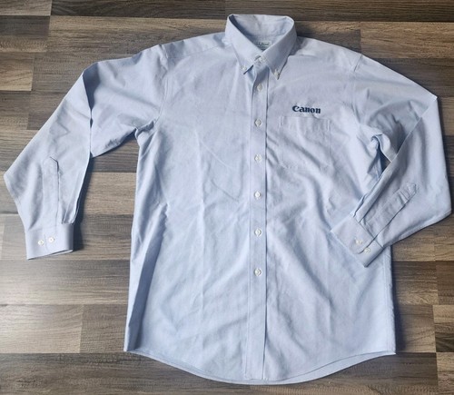 LL BEAN CANON PHOTOGRAPHY SHIRT MENS SIZE LARGE BUTTON DOWN EMBROIDED BLUE EUC! - 第 1/9 張圖片