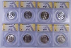 Lot of 8 ANACS Certified Uncirculated 1955 Franklin Half Dollars
