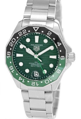 Tag Heuer Aquaracer Professional 300 GMT 42mm Green Dial Watch WBP5115.BA0013
