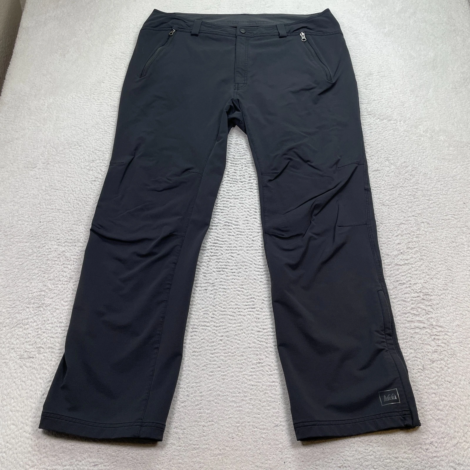 REI Co Op Hiking Pants Mens 40x32 Nylon Gray Zip Pockets Outdoor GorpCore